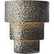 Ambiance Collection LED 12.75 inch Hammered Pewter Wall Sconce Wall Light in Dedicated LED, Form+Finish+Function
