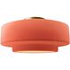 Radiance Collection - Tier LED 16.5 inch Gloss Blush and Brushed Brass Semi-Flush Ceiling Light in Dedicated LED, 16.5W x 8H, Form+Finish+Function