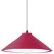Radiance Collection - Flare 1 Light 11.75 inch Cerise and Matte Black Pendant Ceiling Light in Replaceable Bulb, White, Form+Finish+Function