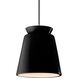Radiance Collection - Trapezoid Pendant Ceiling Light in Polished Chrome, Dedicated LED, Black Cord, Carbon Matte Black, Form+Finish+Function