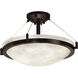 Clouds 3 Light 21 inch Dark Bronze Semi-Flush Ceiling Light in Incandescent, Bowl