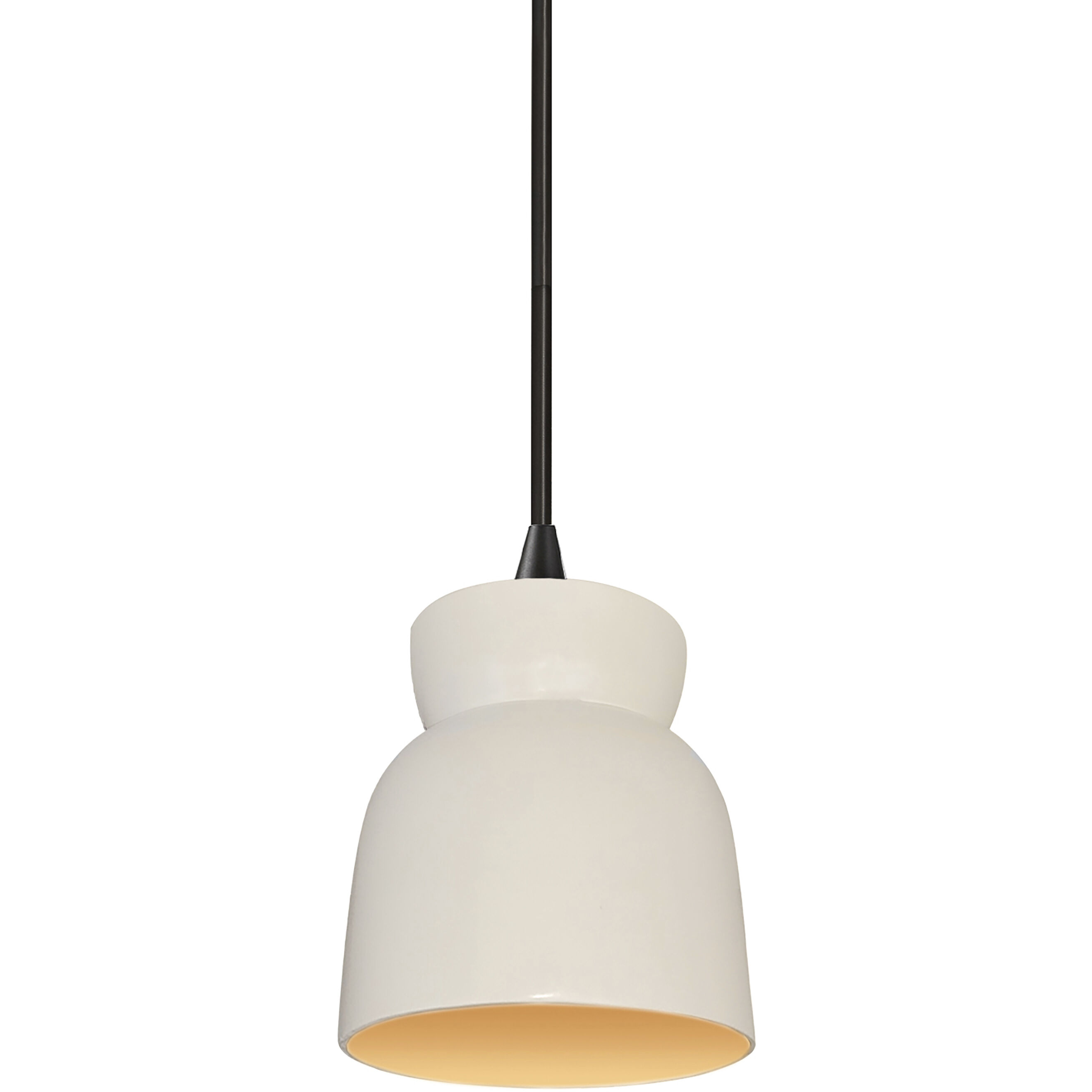 Radiance Collection 1 Light 8 inch Matte White with Champagne Gold Pendant Ceiling Light