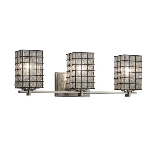 Wire Glass LED 26.75 inch Polished Chrome Bath/Vanity Wall Light in Swirl with Clear Bubbles, Oval