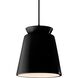 Radiance Collection - Trapezoid 1 Light 13.5 inch Carbon - Matte Black Pendant Ceiling Light in Replaceable Bulb, Carbon Matte Black, Form+Finish+Function