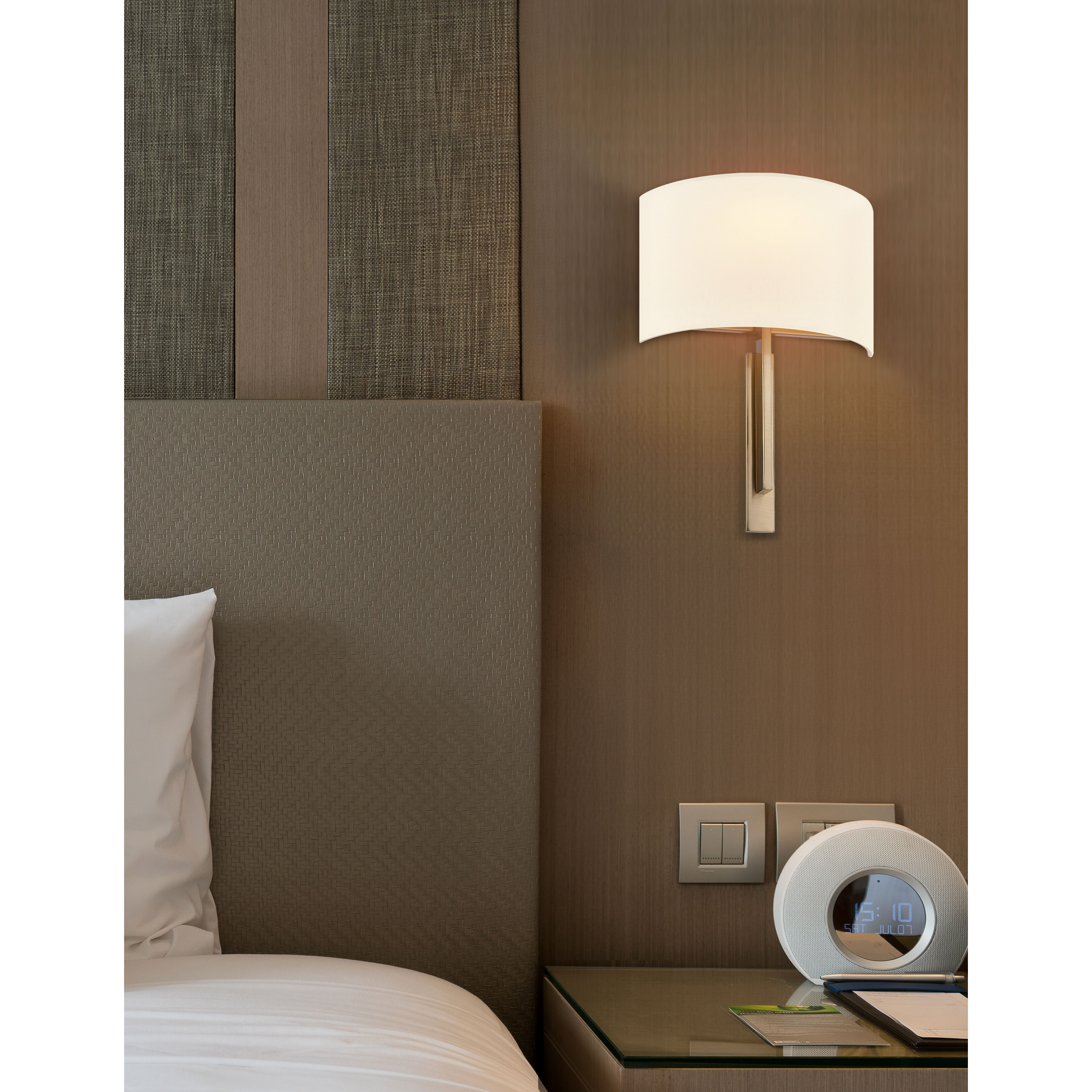 Textile Collection 1 Light 10 inch Brushed Brass ADA Wall Sconce Wall Light, Hamilton Family