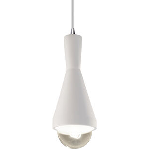 Radiance Collection 1 Light 4.75 inch Bisque with Polished Chrome Pendant Ceiling Light