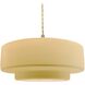 Radiance Collection - Tier Pendant Ceiling Light in Brushed Brass, Replaceable Bulb, Beige Twist Cord, Muted Yellow, 16.25W x 6H, Form+Finish+Function