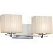 Porcelina 2 Light 15.5 inch Brushed Nickel Vanity Light Wall Light in Waterfall, Incandescent