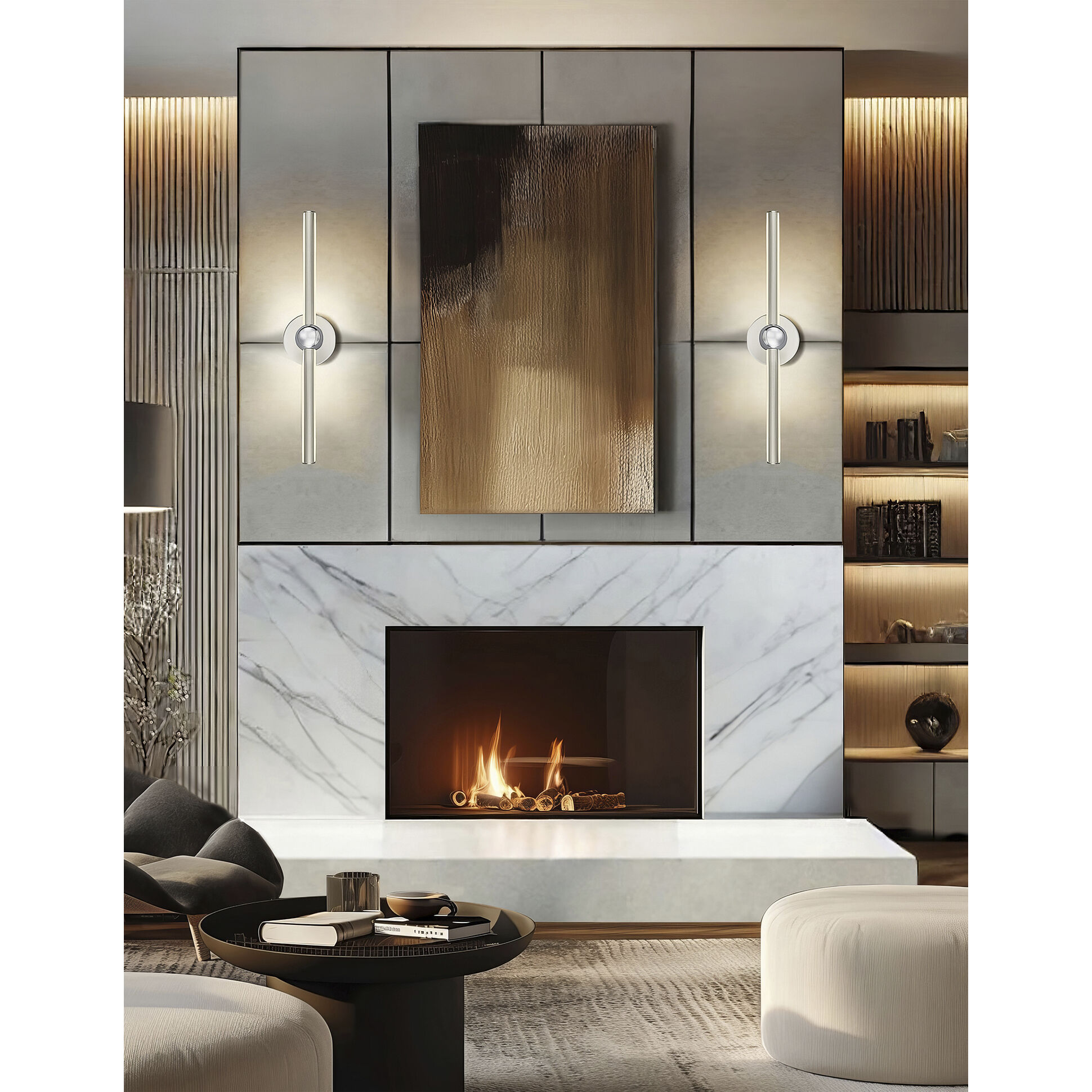 Arzy 4 Light 27.5 inch Brushed Nickel Bath Vanity Light Wall Light