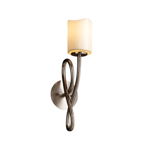 Candlearia 1 Light 5 inch Dark Bronze Wall Sconce Wall Light in Cream (CandleAria), Cylinder with Flat Rim, Incandescent