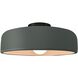 Radiance LED 13 inch Pewter Green and Matte Black Semi Flush Ceiling Light