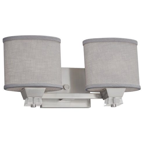 Textile LED 16 inch Brushed Nickel Bath Bar Wall Light