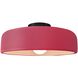 Radiance Collection - Spire 1 Light 16 inch Cerise and Matte Black Semi-Flush Ceiling Light in Replaceable Bulb, 16W x 6.5H, Form+Finish+Function