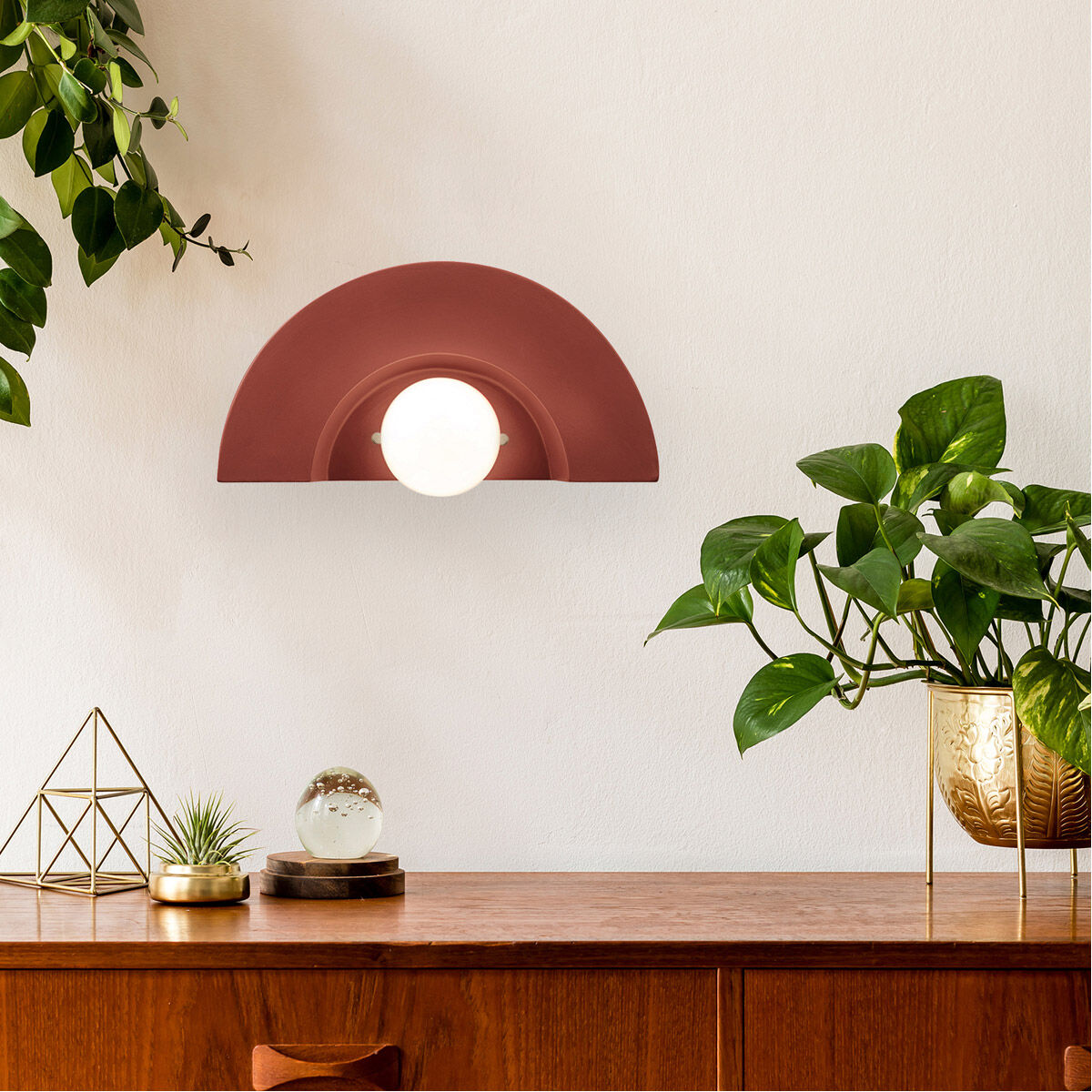 Justice Design Crescent Wall Sconce Canyon Clay CER 3020 CLAY