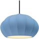 Radiance Collection - Fluted Pendant Ceiling Light in Polished Chrome, Dedicated LED, Black Cord, Sky Blue, Form+Finish+Function