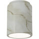 Radiance Cylinder LED 6.5 inch Carrara Marble Outdoor Flush-Mount