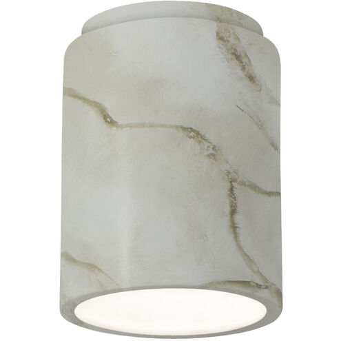 Radiance Cylinder LED 6.5 inch Carrara Marble Outdoor Flush-Mount