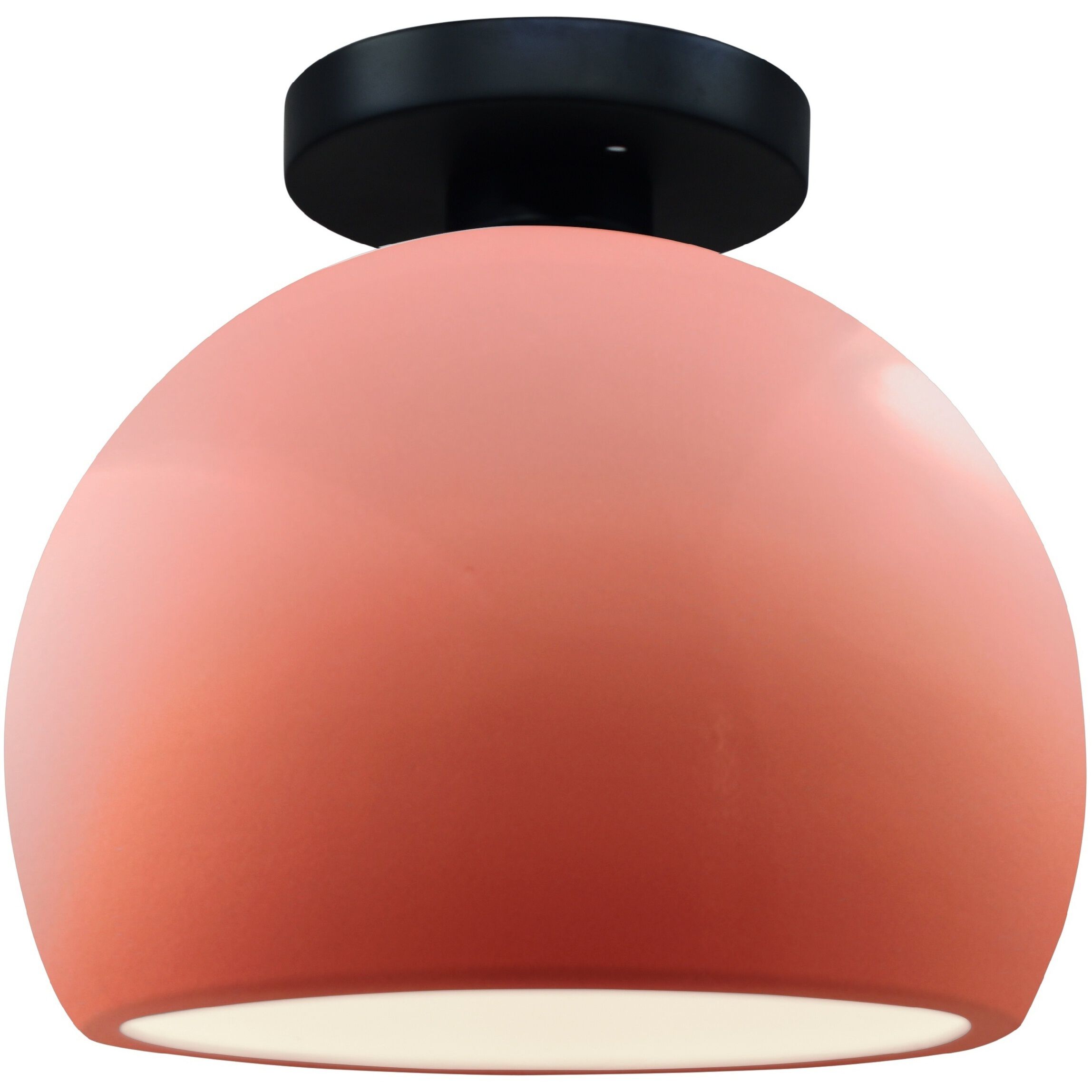 Radiance LED 7 inch Gloss Blush and Matte Black Semi Flush Ceiling Light