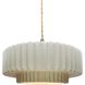 Radiance Collection - Pleated Tier Pendant Ceiling Light in Brushed Nickel, Dedicated LED, Beige Twist Cord, Matte White, 14.5W x 5.25H, Form+Finish+Function