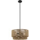 Eco Collection - Milos Family 4 Light 18 inch Matte Black and Natural Semi-Flush Ceiling Light in 18" D x 18" W x 9.25" H, EVOLV
