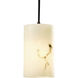 Lumenaria 1 Light 4 inch Dark Bronze Pendant Ceiling Light in White Cord, Cylinder with Flat Rim, Incandescent