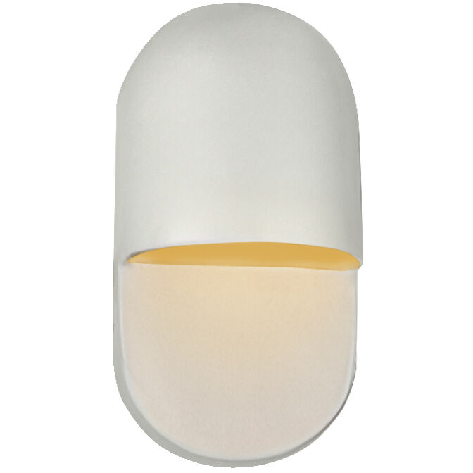 Ambiance Collection - Capsule LED 5 inch Matte White with Champagne Gold internal finish Outdoor Wall Sconce, Form+Finish+Function