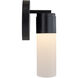 Fusion Collection - Cellini Family 4.5 inch Matte Black and Ribbed Opal ADA Wall Sconce Wall Light, EVOLV