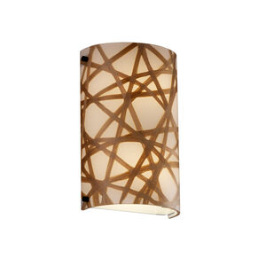 Finials LED 8 inch Dark Bronze ADA Wall Sconce Wall Light in Fossil Leaf, 1000 Lm LED, Finials