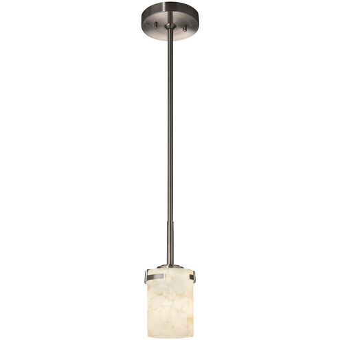 Alabaster Rocks 1 Light 4.5 inch Brushed Nickel Pendant Ceiling Light in Incandescent