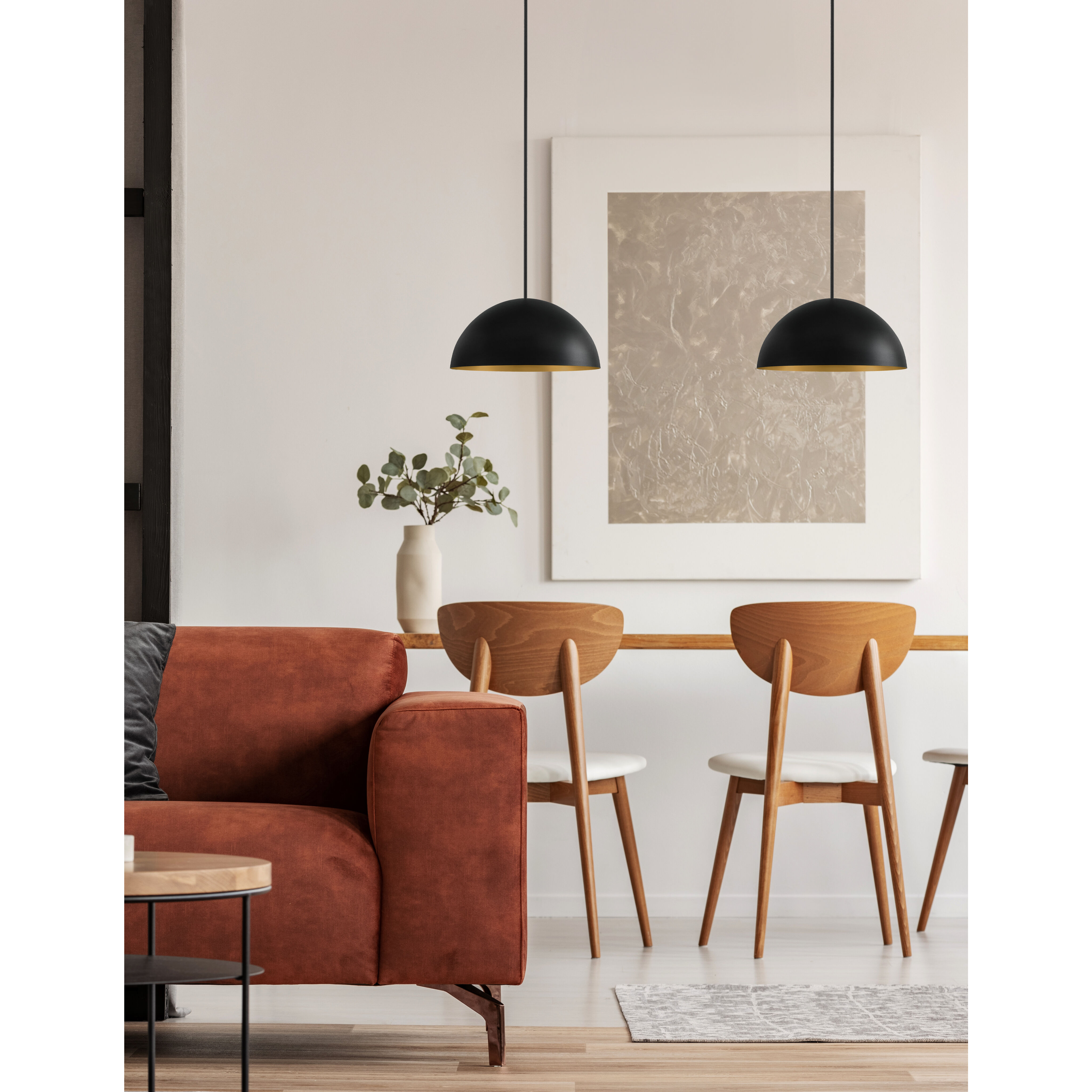 Elias 1 Light 13.75 inch Matte Black Pendant Ceiling Light