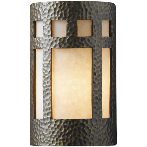 Ambiance Cylinder LED 9.25 inch Vanilla Gloss Outdoor Wall Sconce, Small