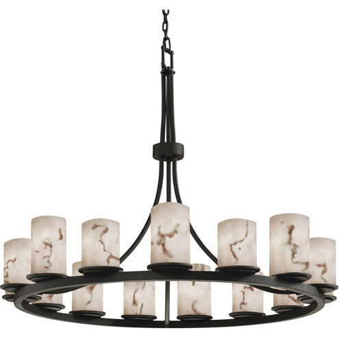 Lumenaria LED 42 inch Matte Black Chandelier Ceiling Light in Cylinder with Flat Rim, 10500 Lm LED