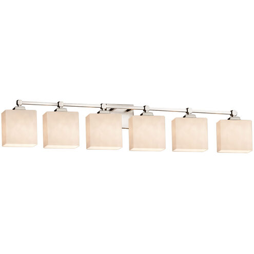 Clouds 6 Light 50.5 inch Brushed Nickel Vanity Light Wall Light in Rectangle, Incandescent