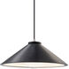 Radiance Collection 1 Light 11.75 inch Carbon Matte Black with Brushed Nickel Pendant Ceiling Light