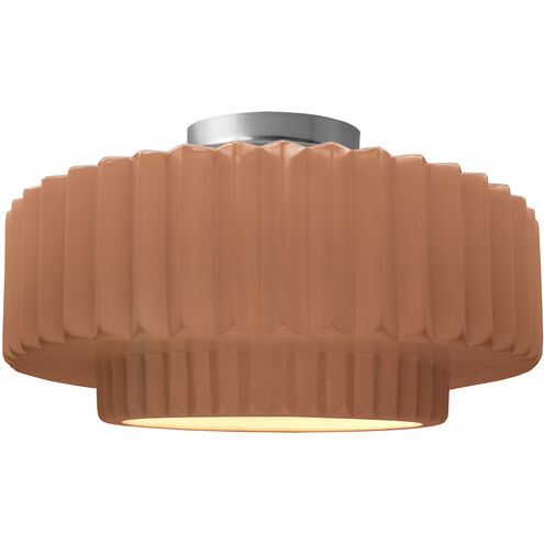 Radiance 1 Light 16.5 inch Adobe and Brushed Nickel Semi Flush Ceiling Light
