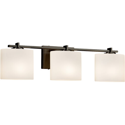 Fusion 3 Light 26.75 inch Dark Bronze Vanity Light Wall Light in Oval, Incandescent, Opal Fusion