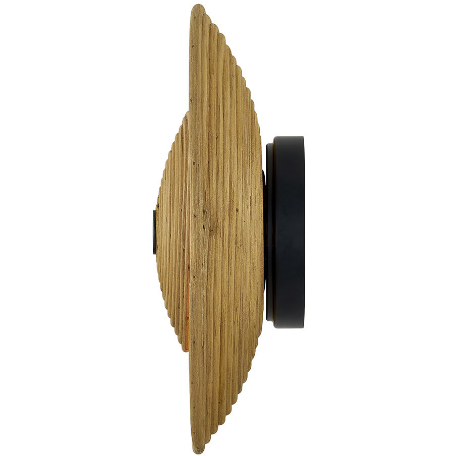 Rattan Collection LED 12 inch Matte Black ADA Wall Sconce Wall Light, Caribe Family