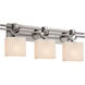 Porcelina 3 Light 29 inch Brushed Nickel Vanity Light Wall Light in Waves, Incandescent