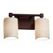 Limoges Collection 2 Light 13 inch Dark Bronze Vanity Light Wall Light in Sawtooth, Cylinder with Flat Rim, Incandescent