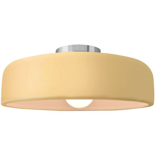 Radiance 1 Light 16 inch Muted Yellow and Brushed Nickel Semi Flush Ceiling Light