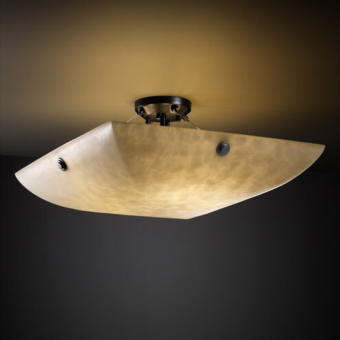Clouds 3 Light 21 inch Brushed Nickel Semi Flush Ceiling Light in 3000 Lm LED, Large Square with Point, Square Bowl