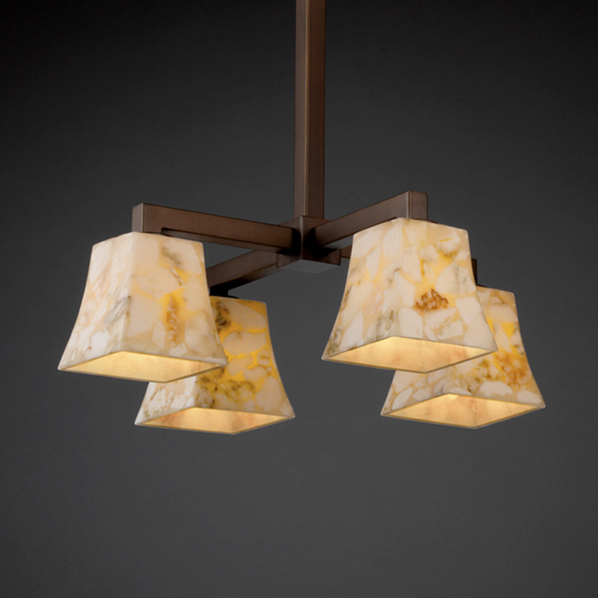 Alabaster Rocks LED 21 inch Brushed Nickel Chandelier Ceiling Light in 2800 Lm LED, Cylinder with Flat Rim, Modular