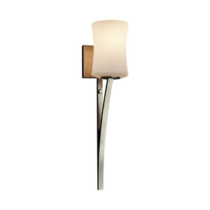 Fusion Sabre 1 Light 5 inch Brushed Nickel Wall Sconce Wall Light in Opal, Hourglass, Incandescent