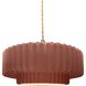 Radiance Collection - Pleated Tier Pendant Ceiling Light in Brushed Brass, Replaceable Bulb, Beige Twist Cord, Canyon Clay, 14.5W x 5.25H, Form+Finish+Function