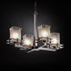 Metropolis 4 Light 25 inch Brushed Nickel Chandelier Ceiling Light in White Frosted (Veneto Luce), Square with Rippled Rim, Incandescent