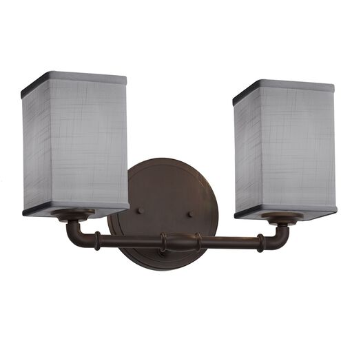 Textile 2 Light 14 inch Dark Bronze Bath Vanity Light Wall Light, Bronx Family, Choices