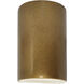 Ambiance Cylinder LED 9.5 inch Antique Gold Outdoor Wall Sconce, Small