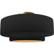 Radiance Collection - Tier 1 Light 16.5 inch Carbon Matte Black and Champagne Gold and Brushed Brass Semi-Flush Ceiling Light in Replaceable Bulb, Carbon Matte Black/Champagne Gold, 16.5W x 8H, Form+Finish+Function