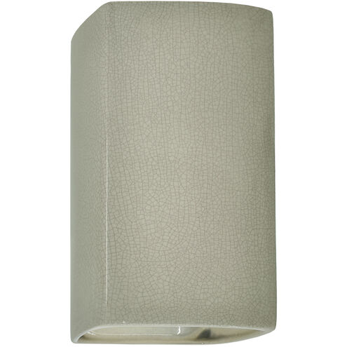 Ambiance Rectangle LED 5.25 inch Celadon Green Crackle ADA Wall Sconce Wall Light, Small