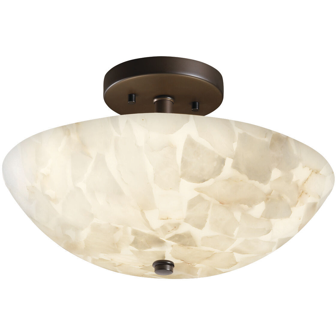 Alabaster Rocks LED 14 inch Brushed Nickel Semi-Flush Ceiling Light in 2000 Lm LED